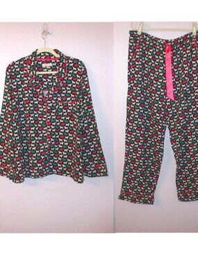 Dog Lover Flannel Pajama Set Size XL Top & Pants 2 Piece Soft Pockets Cozy